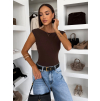 Tmavo hnedé elastické basic elastické body PIPALA (Veľkosť ONESIZE)