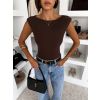 Tmavě hnědé elastické basic elastické body PIPALA (Veľkosť ONESIZE)