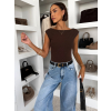 Tmavo hnedé elastické basic elastické body PIPALA (Veľkosť ONESIZE)