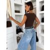 Tmavě hnědé elastické basic elastické body PIPALA (Veľkosť ONESIZE)