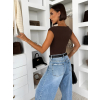 Tmavo hnedé elastické basic elastické body PIPALA (Veľkosť ONESIZE)