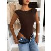 Tmavě hnědé elastické basic elastické body PIPALA (Veľkosť ONESIZE)