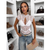 Biele elegantné krajkové priehľadné body CALVONA (Veľkosť M/L)