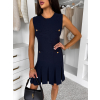 Tmavomodré plisované elegantné svetrové šaty LUNESSA (Veľkosť ONESIZE)