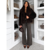 Hnedý faux fur kožušinový kabátik MELANIO (Veľkosť M/L)