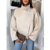 Krémová oversized biker koženková bunda BUNNYA (Veľkosť ONESIZE)