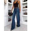 Modré extra long basic wide leg široké džínsy ELSIEA (Veľkosť L)