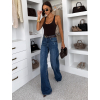 Modré extra long basic wide leg široké džínsy ELSIEA (Veľkosť L)