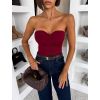 Bordó elastické basic body LAFITA bez ramínek (Veľkosť M/L)