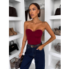 Bordó elastické basic body LAFITA bez ramienok (Veľkosť M/L)