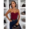 Bordó elastické basic body LAFITA bez ramínek (Veľkosť M/L)
