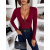 Bordó elegantný top LORAMIO na zips (Veľkosť M/L)
