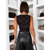 Čierne elegantné krajkové body ORVELLA s výstrihom (Veľkosť ONESIZE)