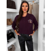 Fialový polo oversize pohodlný sveter FIFIA (Veľkosť ONESIZE)