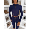 Modrý denim štýlový komplet RELIEFA (Veľkosť M/L)