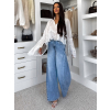 Svetlomodré wide leg basic extra široké džínsy LULIVA (Veľkosť L)
