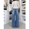Svetlomodré wide leg basic extra široké džínsy LULIVA (Veľkosť L)