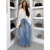 Svetlomodré wide leg basic extra široké džínsy LULIVA (Veľkosť L)