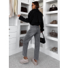 Šedé mom fit široké basic džínsy SELORIA (Veľkosť L)