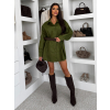 Zelená oversize basic košeľa AMORIA s opaskom (Veľkosť M/L)