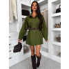 Zelená oversize basic košeľa AMORIA s opaskom (Veľkosť M/L)