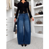 Modré trendy wide leg široké džínsy MOCHIA (Veľkosť L)