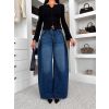 Modré trendy wide leg široké džíny MOCHIA (Veľkosť L)