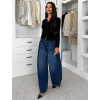 Modré trendy wide leg široké džínsy MOCHIA (Veľkosť L)