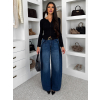 Modré trendy wide leg široké džínsy MOCHIA (Veľkosť L)