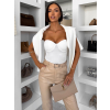 Biele elastické basic korzetové body LAFITA (Veľkosť M/L)