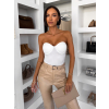 Biele elastické basic korzetové body LAFITA (Veľkosť M/L)