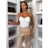 Biele elastické basic korzetové body LAFITA (Veľkosť M/L)