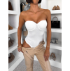 Biele elastické basic korzetové body LAFITA (Veľkosť M/L)