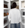 Biely elegantný oversized blúzka TARATA na gombík (Veľkosť ONESIZE)