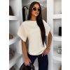 Bílý elegantní pohodlný oversize svetřík BELLISIMA (Veľkosť ONESIZE)