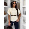 Bílý elegantní pohodlný oversize svetřík BELLISIMA (Veľkosť ONESIZE)