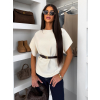 Biely elegantný pohodlný oversize svetrík BELLISIMA (Veľkosť ONESIZE)