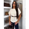 Bílý elegantní pohodlný oversize svetřík BELLISIMA (Veľkosť ONESIZE)