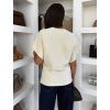 Bílý elegantní pohodlný oversize svetřík BELLISIMA (Veľkosť ONESIZE)