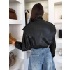 Čierna štýlová biker koženková bunda FARENZA (Veľkosť M/L)