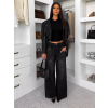 Čierna štýlová oversized biker short koženková bunda HALVESSA (Veľkosť M/L)