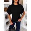 Černý elegantní pohodlný oversize svetřík BELLISIMA (Veľkosť ONESIZE)