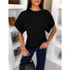 Čierny elegantný pohodlný oversize svetrík BELLISIMA (Veľkosť ONESIZE)
