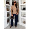 Hnědý elegantní pohodlný oversize svetřík BELLISIMA (Veľkosť ONESIZE)