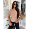Hnedý elegantný pohodlný oversize svetrík BELLISIMA (Veľkosť ONESIZE)