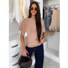 Hnědý elegantní pohodlný oversize svetřík BELLISIMA (Veľkosť ONESIZE)