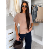 Hnedý elegantný pohodlný oversize svetrík BELLISIMA (Veľkosť ONESIZE)