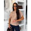 Hnědý elegantní pohodlný oversize svetřík BELLISIMA (Veľkosť ONESIZE)