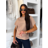Hnedý elegantný pohodlný oversize svetrík BELLISIMA (Veľkosť ONESIZE)