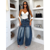 Modré wide leg extra široké džínsy MAELLE (Veľkosť L)